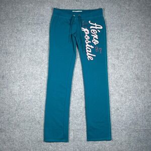 Aeropostale Sweatpants Women Small Teal Blue y2k embroidered logo Lounge stretch